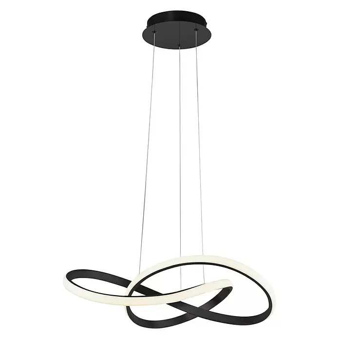 LeuchtenDirekt LED-Pendelleuchte - 29,5 W, L x B x H: 57 x 57 x 120 cm, Schwarz, Tageslichtweiß - Vorderansicht