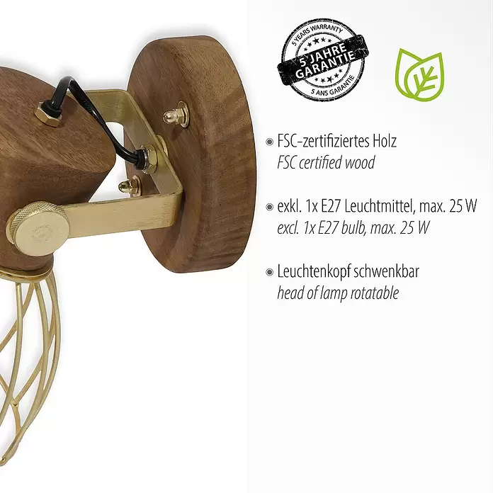 LeuchtenDirekt Deckenstrahler - 60 W, L x B x H: 20 x 20 x 20 cm, E27, 1 Stk.