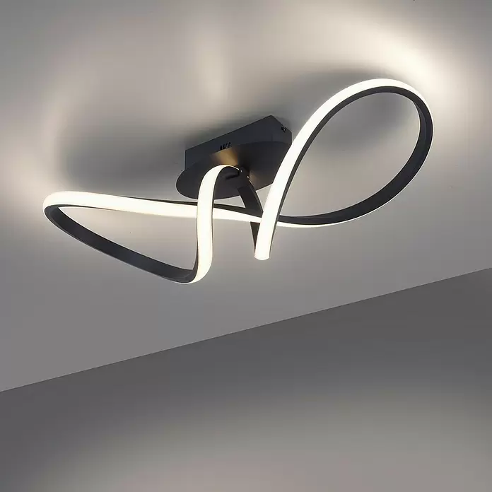 LeuchtenDirekt LED-Deckenleuchte - 18 W, L x B x H: 61 x 24,5 x 27 cm, Schwarz, Sonstige - Stimmungsaufnahme
