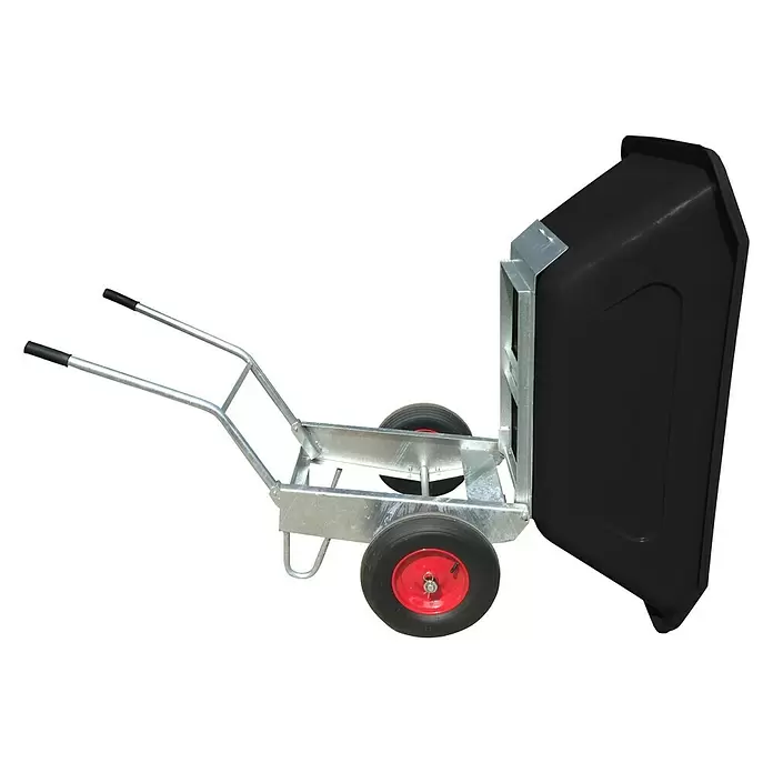 Schubkarre Gardenline - Kippbar, 300 l, Material Wanne: Polyethylen, Verzinkt - Rechte Seitenansicht