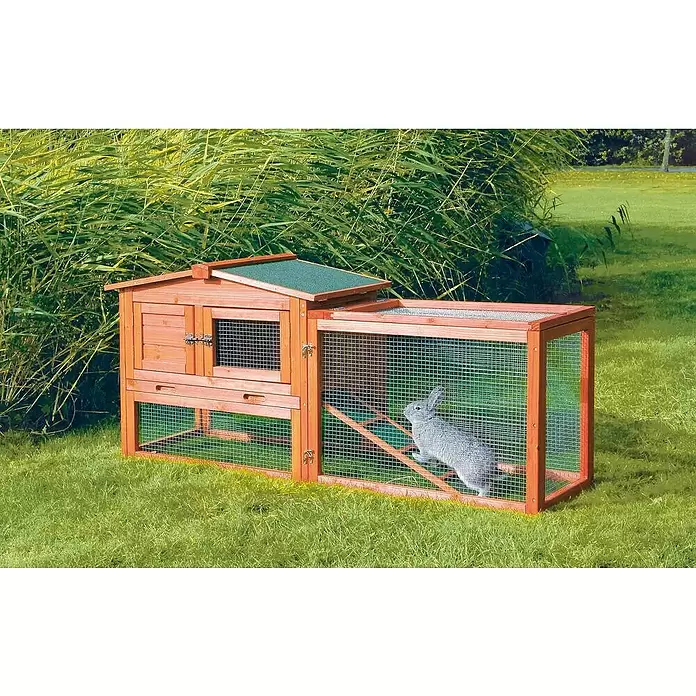 Kleintierstall - L x B x H: 154 x 61 x 71 cm, Braun - Stimmungsaufnahme