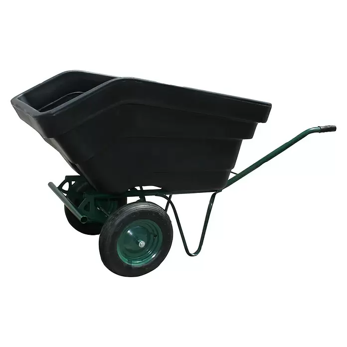 Schubkarre Gardenline - 2 Räder, 300 l, Material Wanne: Polyethylen, Pulverbeschichtet - Diagonale Ansicht