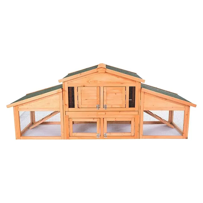 Kleintierstall - L x B x H: 180 x 72 x 62 cm, Natur - Vorderansicht