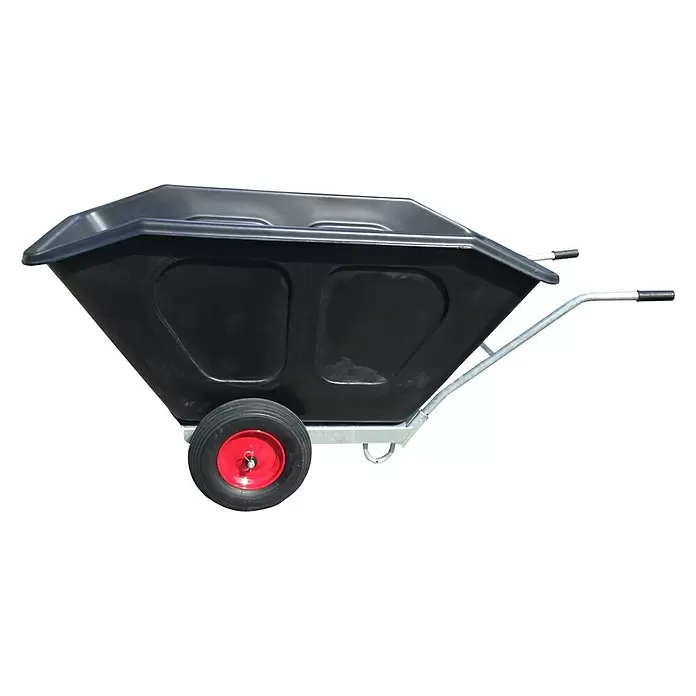 Schubkarre Gardenline - Kippbar, 300 l, Material Wanne: Polyethylen, Verzinkt - Linke Seitenansicht
