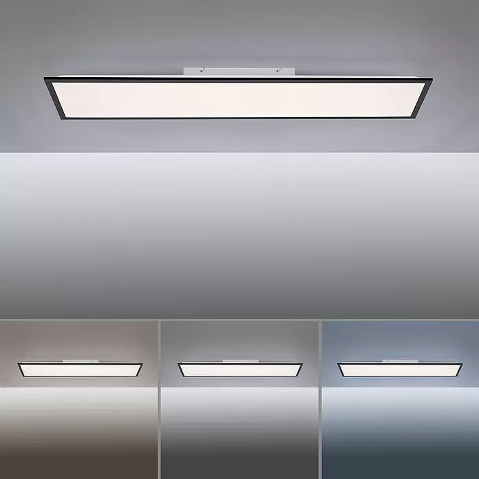 LeuchtenDirekt LED-Panel - 37 W, L x B x H: 119,5 x 29,5 x 7 cm, Schwarz, Sonstige - Stimmungsaufnahme