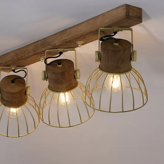 LeuchtenDirekt Deckenstrahler - 60 W, L x B x H: 76 x 31 x 20 cm, E27, 3 Stk. - Detailaufnahme