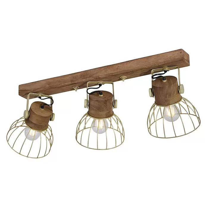 LeuchtenDirekt Deckenstrahler - 60 W, L x B x H: 76 x 31 x 20 cm, E27, 3 Stk. - Diagonale Ansicht