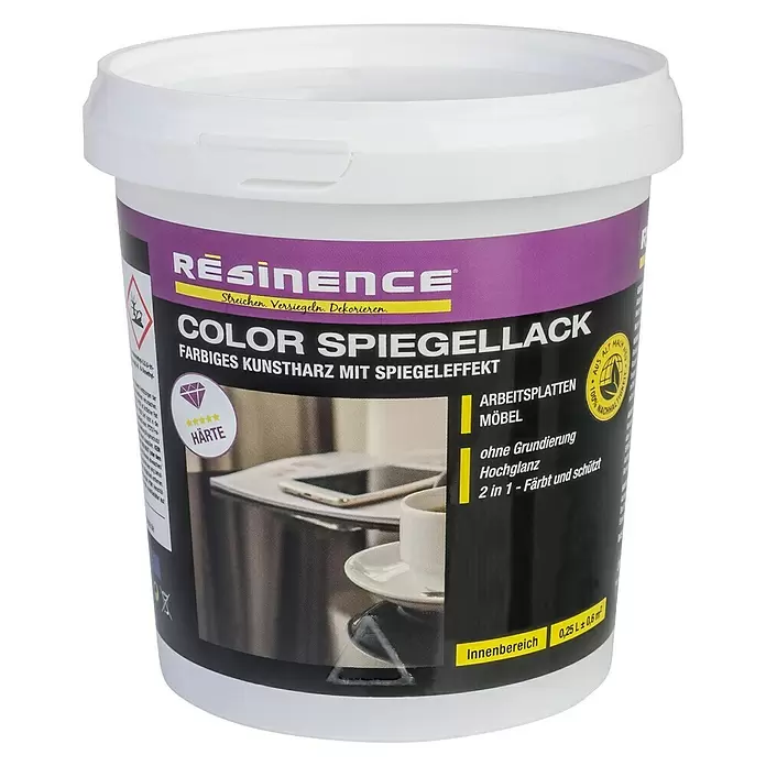 Résinence Color Spiegellack mit Spiegeleffekt - Transparent, 250 ml, Hochglänzend - Vorderansicht