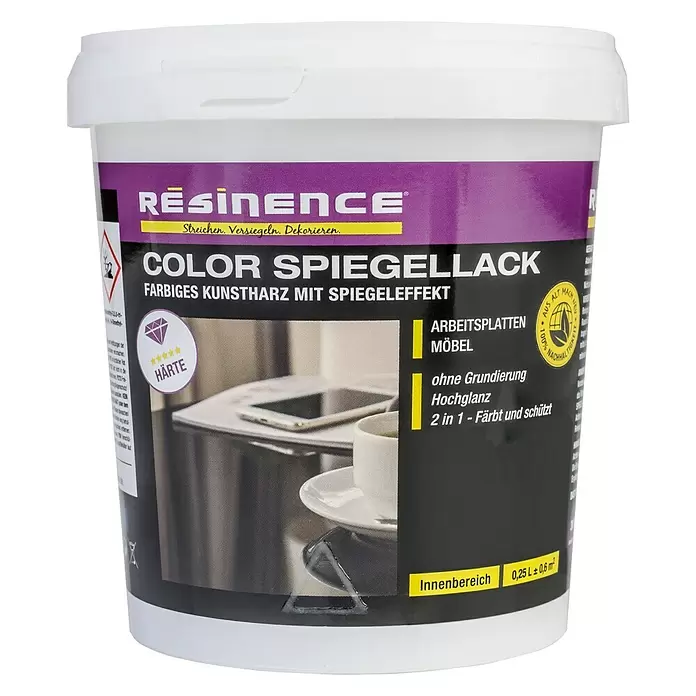 Résinence Color Spiegellack mit Spiegeleffekt - Transparent, 250 ml, Hochglänzend - Vorderansicht