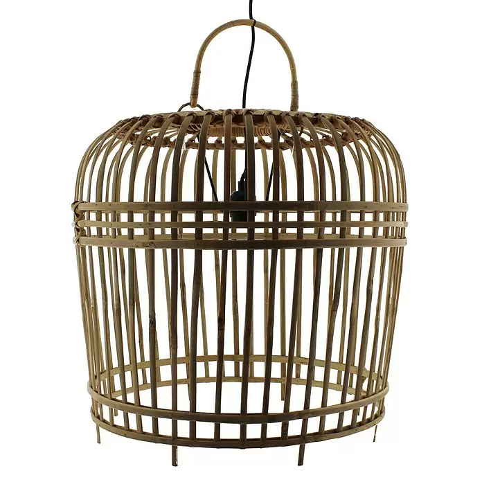 Hanglamp Bamboe - 60 W, Bruin, E27 - Vooraanzicht