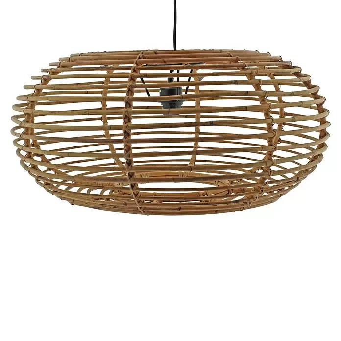 Hanglamp Rotan - Bruin, Hoogte: 30 cm - Vooraanzicht