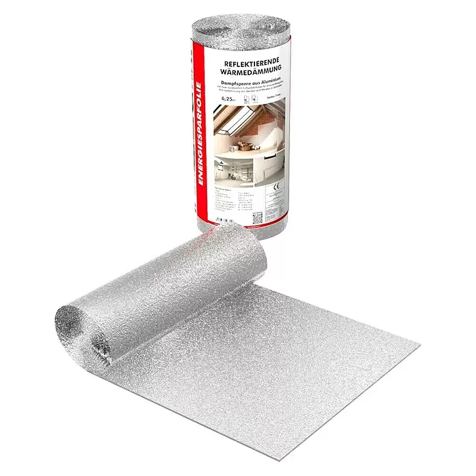 Dampfsperre Vapreflex - 5 x 1,25 m, Silber, Aluminium - Diagonale Ansicht