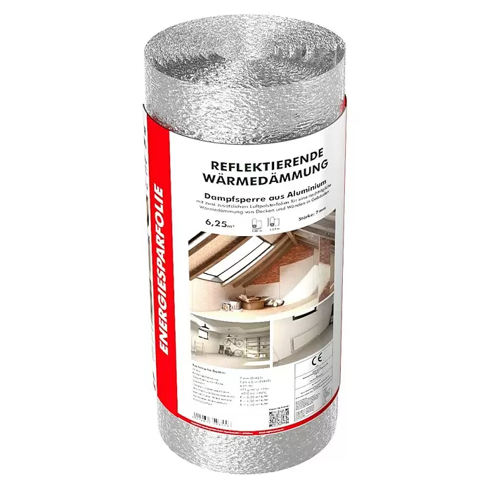Dampfsperre Vapreflex - 5 x 1,25 m, Silber, Aluminium - Vorderansicht