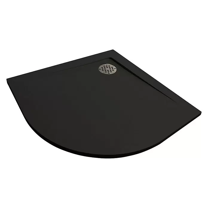 Plato de ducha Terra Curvo - L x An: 100 x 100 cm, Negro - Vista descendente
