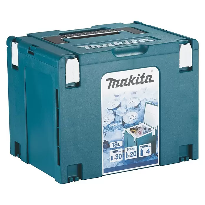 Makita Kühlbox MAKPAC Gr. 4 - 18 l - Diagonale Ansicht