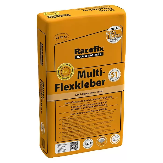 Racofix Flexkleber Multi-Flexkleber 3in1 - 25 kg - Diagonale Ansicht