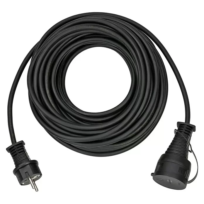 Brennenstuhl Verlängerungskabel H05RR-F - Schwarz, H05RR-F3G1,5, Kabellänge: 15 m - Ansicht von oben