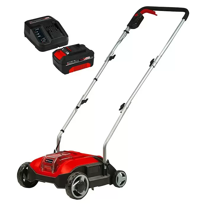 Einhell Power X-Change Akku-Vertikutierer GC-SC 18/28 Li - 18 V, 1 Akku, Max. Flächenempfehlung: 200 m² - Diagonale Ansicht