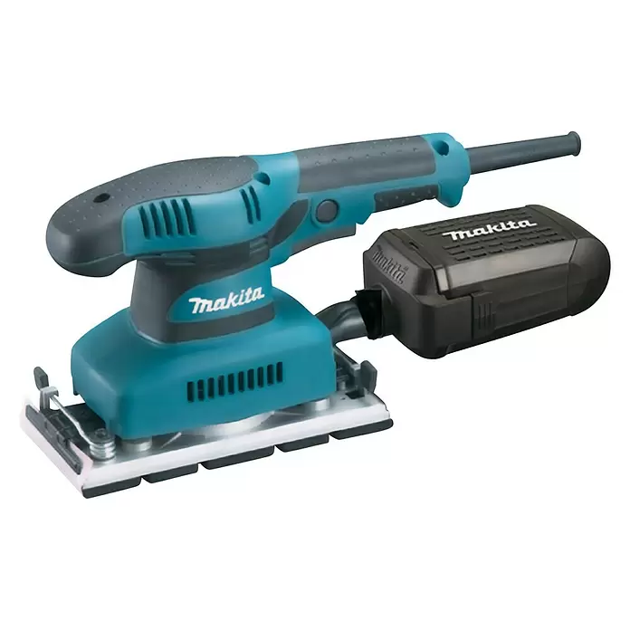 Makita Schwingschleifer BO3711J - 190 W, Schwingzahl: 4.000 U/min - 11.000 U/min, Schleifplatte: 93 x 185 mm - Diagonale Ansicht