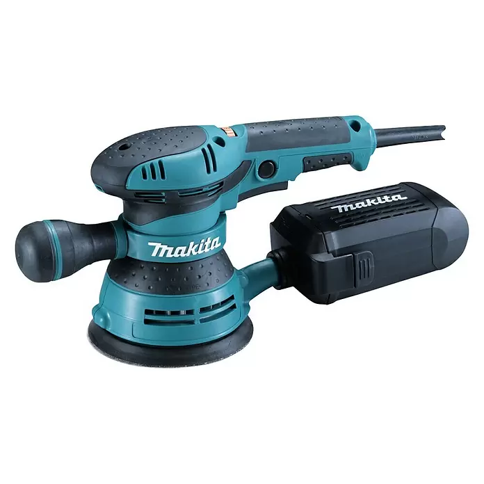 Makita Exzenterschleifer BO5041J - Leistungsaufnahme: 300 W, Durchmesser Schleifteller: 125 mm - Diagonale Ansicht