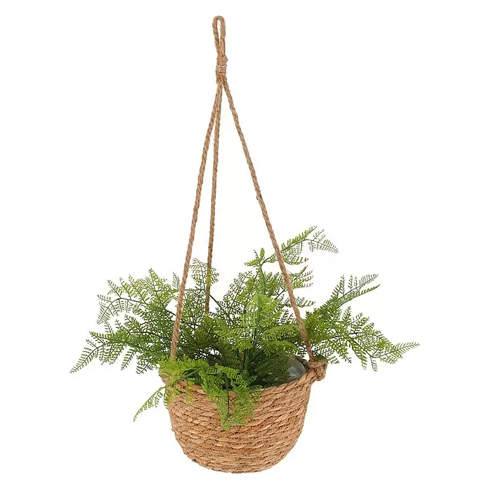 Blumenampel - Außenmaß (Ø x H): 25 x 18 cm, Naturmaterialien, Naturbraun - Anwendungsbeispiel
