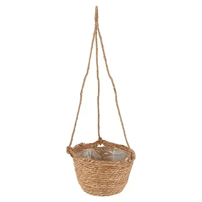 Blumenampel - Außenmaß (Ø x H): 25 x 18 cm, Naturmaterialien, Naturbraun - Vorderansicht