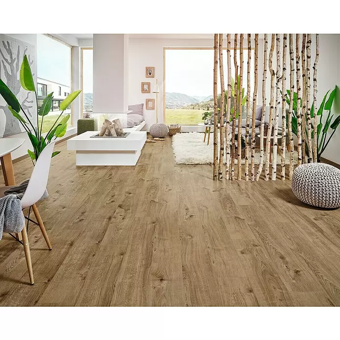 LOGOCLIC Podne obloge od tvrdog vinila ElementPro Sunny Side - 1.280 x 192 x 4 mm, Rustikalni pod - Živopisni prikaz