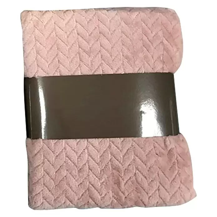 Plaid Suiza - 130 x 150 cm, Rosa, Rectangular - Vista frontal