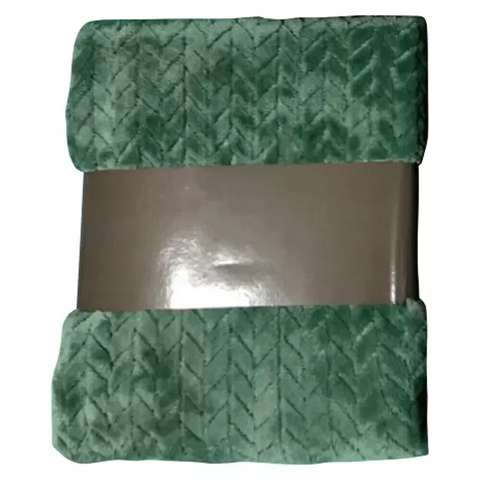 Plaid Suiza - 130 x 150 cm, Verde, Rectangular - Vista frontal