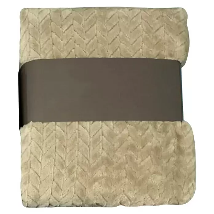 Plaid Suiza - 130 x 150 cm, Beige, Rectangular - Vista frontal