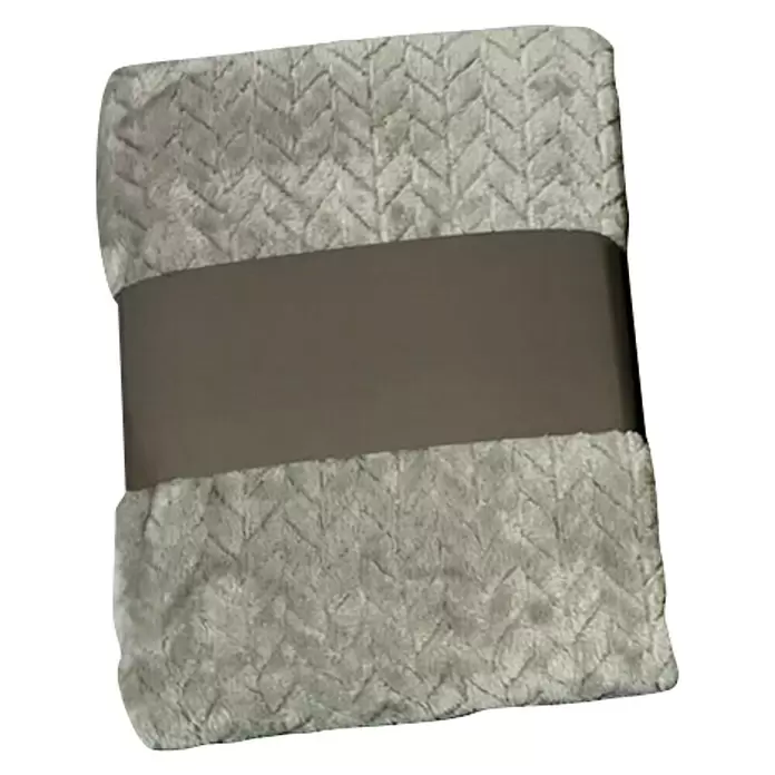 Plaid Suiza - 130 x 150 cm, Gris, Rectangular - Vista frontal