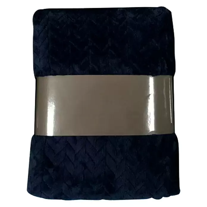 Plaid Suiza - 130 x 150 cm, Azul, Rectangular - Vista frontal