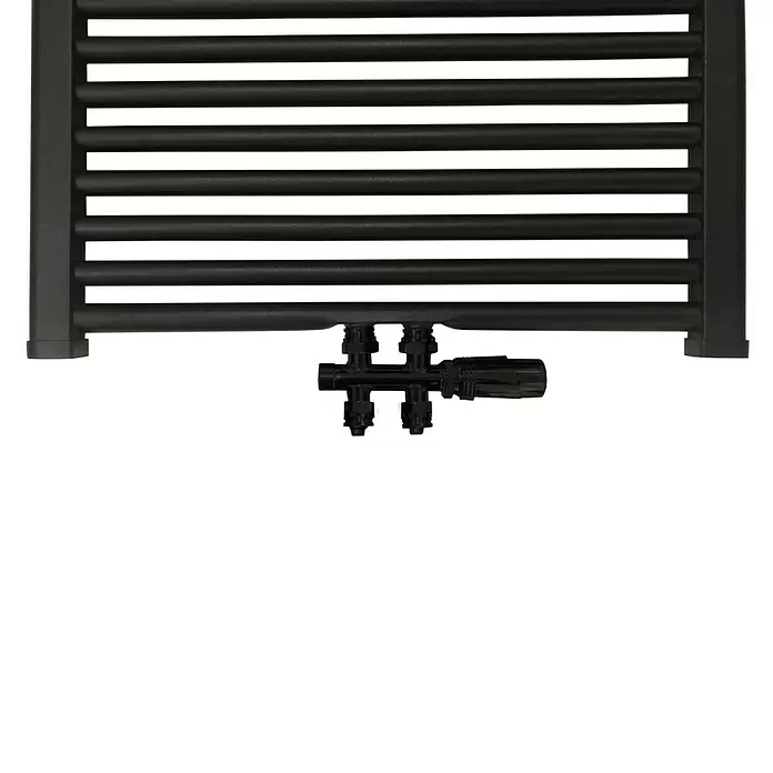 Best Design Installatieset voor radiatoren Midden onder recht - Onder midden, Mat Zwart - Close-up