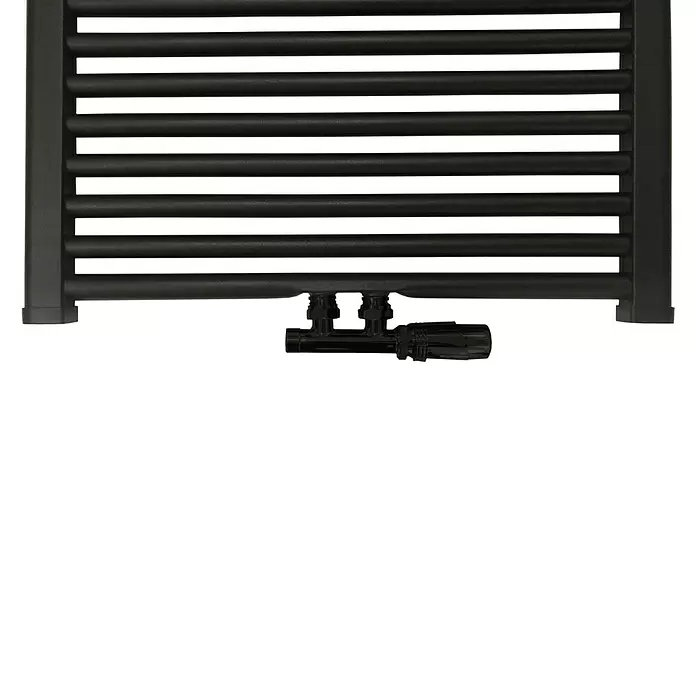 Best Design Installatieset voor radiatoren Midden onder haaks - Onder midden, Mat Zwart - Close-up