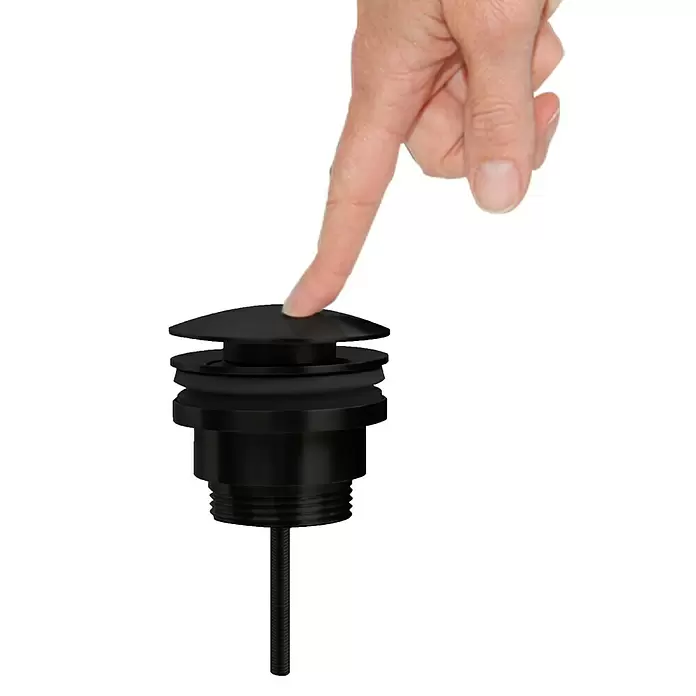 Best Design Afvoerplug Clic-Waste Nero - Mat Zwart, Badkamer, Messing - Toepassingsvoorbeeld