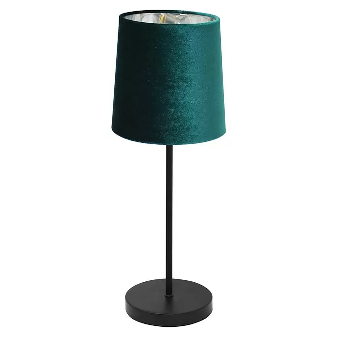 Tween Light Tischleuchte Velvet - 60 W, Petrol/Schwarz, E27 - Vorderansicht