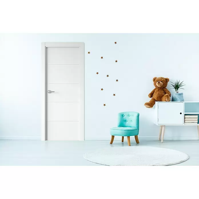PortStylo Puerta interior Recife - 62,5 x 203 cm, Apertura según normativa: Derecha, Blanco lacado, Maciza aligerada - Foto ambiente