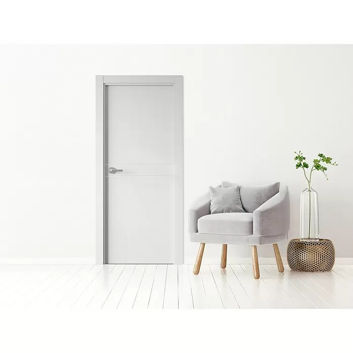 PortStylo Puerta interior Río - 72,5 x 203 cm, Apertura según normativa: Derecha, Blanco lacado, Maciza aligerada - Foto ambiente