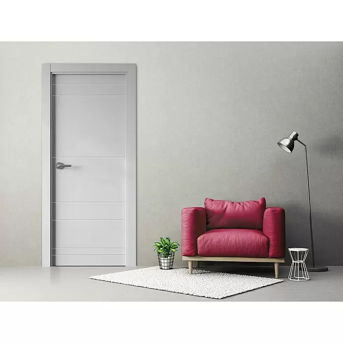 PortStylo Puerta interior Maracay - 72,5 x 203 cm, Derecha, Blanco lacado, Maciza aligerada, Ciega - Foto ambiente