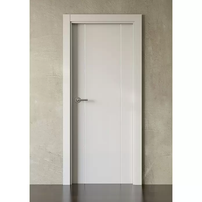 PortStylo Puerta interior Natal - 72,5 x 203 cm, Apertura según normativa: Derecha, Blanco lacado, Maciza aligerada - Foto ambiente
