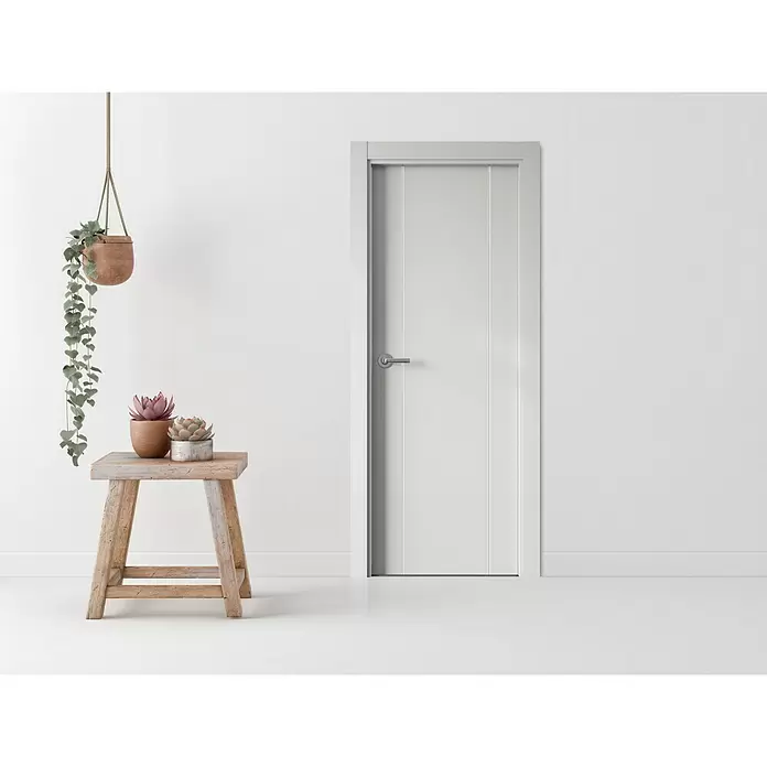 PortStylo Puerta interior Natal - 72,5 x 203 cm, Apertura según normativa: Derecha, Blanco lacado, Maciza aligerada - Foto ambiente