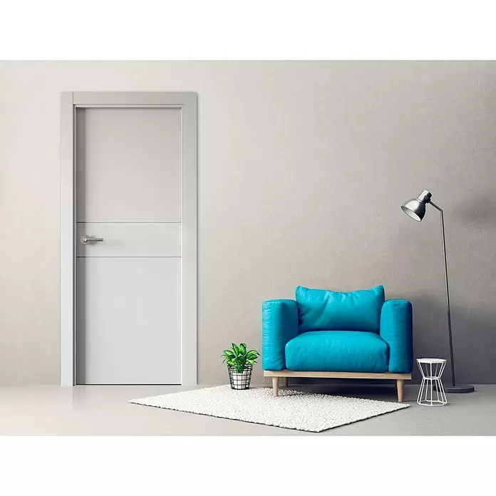 PortStylo Puerta interior Lima - 62,5 x 203 cm, Apertura según normativa: Derecha, Blanco lacado, Maciza aligerada - Foto ambiente