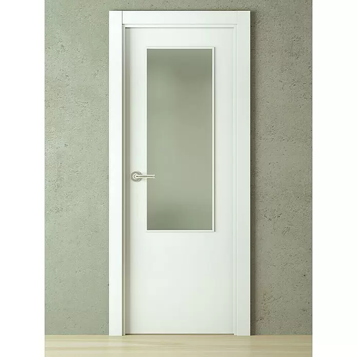 PortStylo Puerta acristalada Cuzco - 72,5 x 203 cm, Derecha, Blanco lacado, Alveolar, Vidriera - Foto ambiente