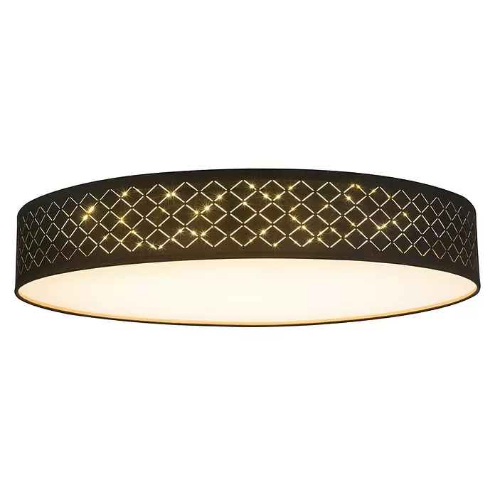 Globo LED-Deckenleuchte rund Clarke - 60 W, Ø x H: 60 x 12 cm, Schwarz/Gold/Nickel, Warmweiß - Ansicht von unten