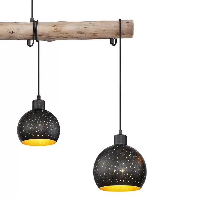 Globo Pendelleuchte Adaja - 160 W, L x B x H: 100 x 18 x 120 cm, Schwarz/Gold, E27 - Detailaufnahme