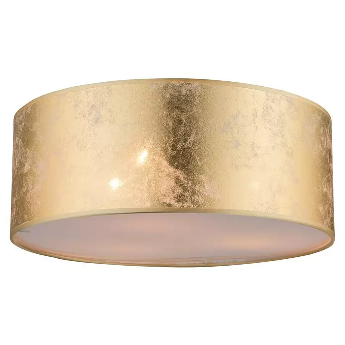 Globo Deckenleuchte rund Amy - 40 W, Ø x H: 40 x 17,5 cm, Gold, E14 - Diagonale Ansicht