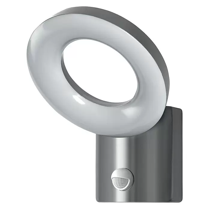 Ledvance Sensor-Außenwandleuchte - 12 W, 167 x 18 x 222 cm, Edelstahl, IP44 - Diagonale Ansicht