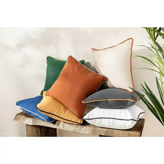 Cojín Baikal - Azul/Beige, 45 x 45 cm, 53% algodón 47% poliéster - Foto ambiente
