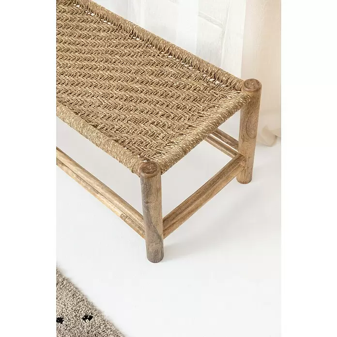 Banco de jardín Madera - L x An x Al: 90 x 45 x 45 cm, Natural/marrón claro - Primer plano