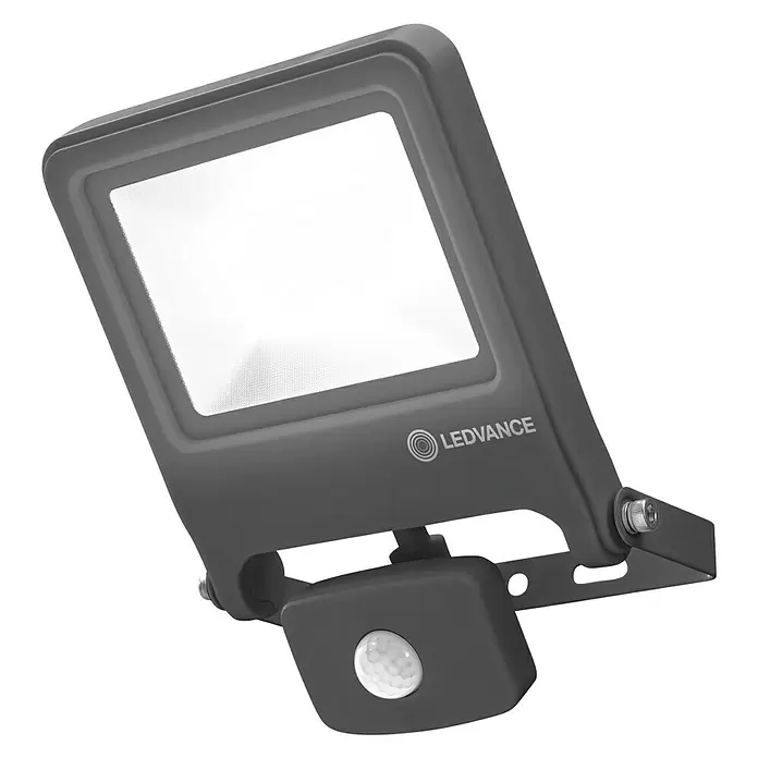 Ledvance Sensor-LED-Strahler - Grau, IP44 - Diagonale Ansicht